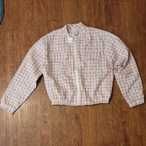 Stylish Plaid Bomber Jacket